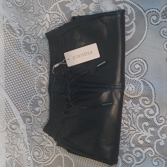 NEW! Black Pleather Pants 5058 - Picture 4 of 10